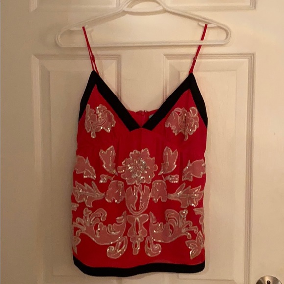 Mendocino pink fancy tank with sequin work - Picture 1 of 2